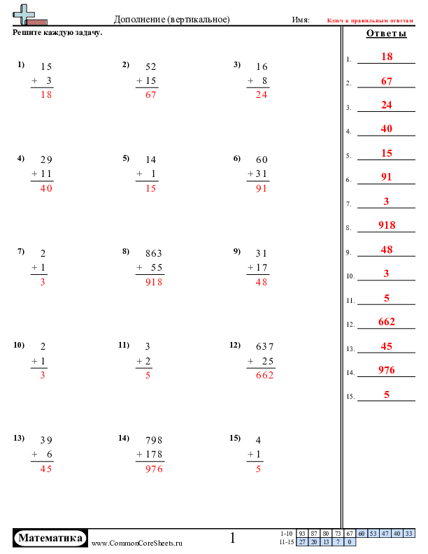  - 14 worksheet