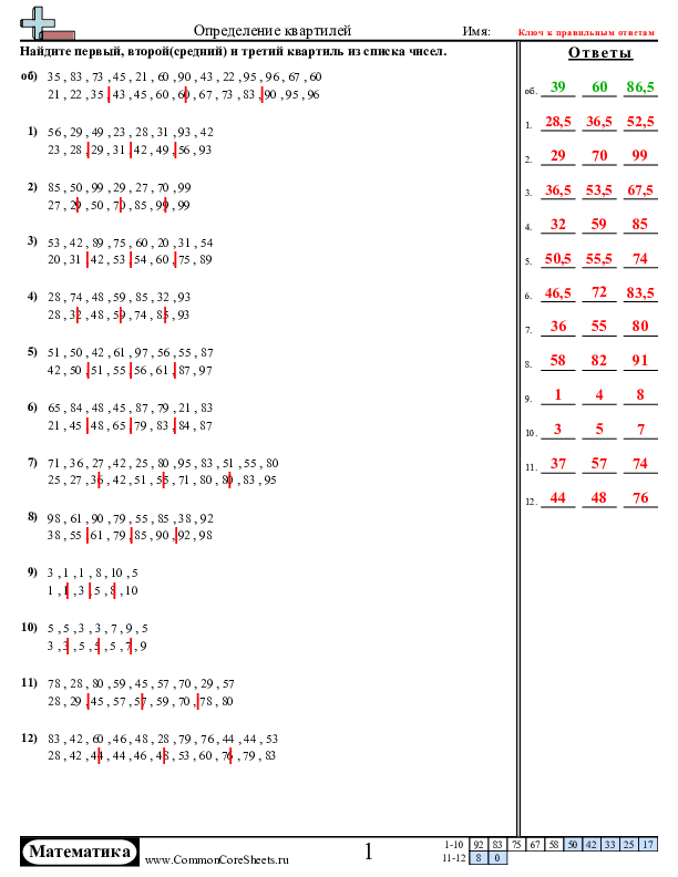  - нахождение-квартилей worksheet