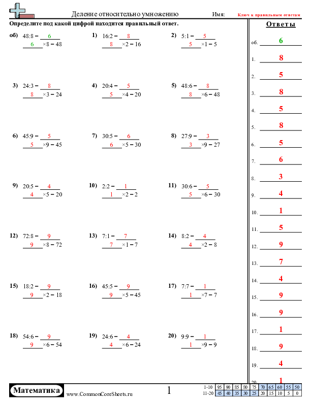  - деление-относительно-умножения worksheet