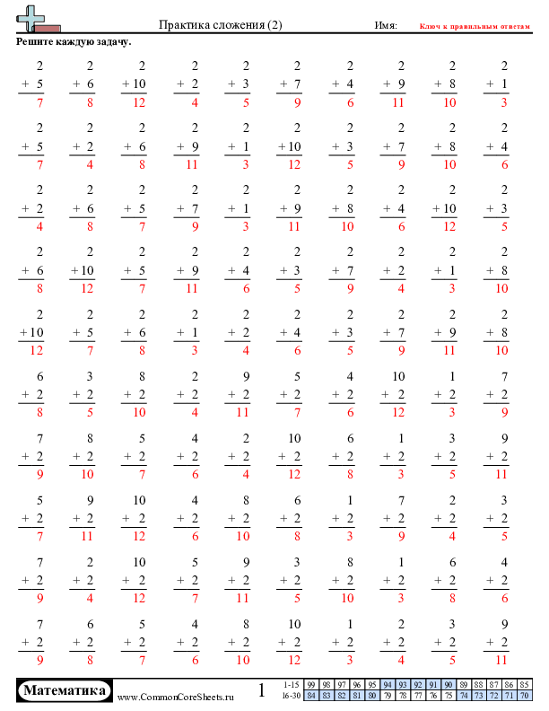  - прибавление-2 worksheet