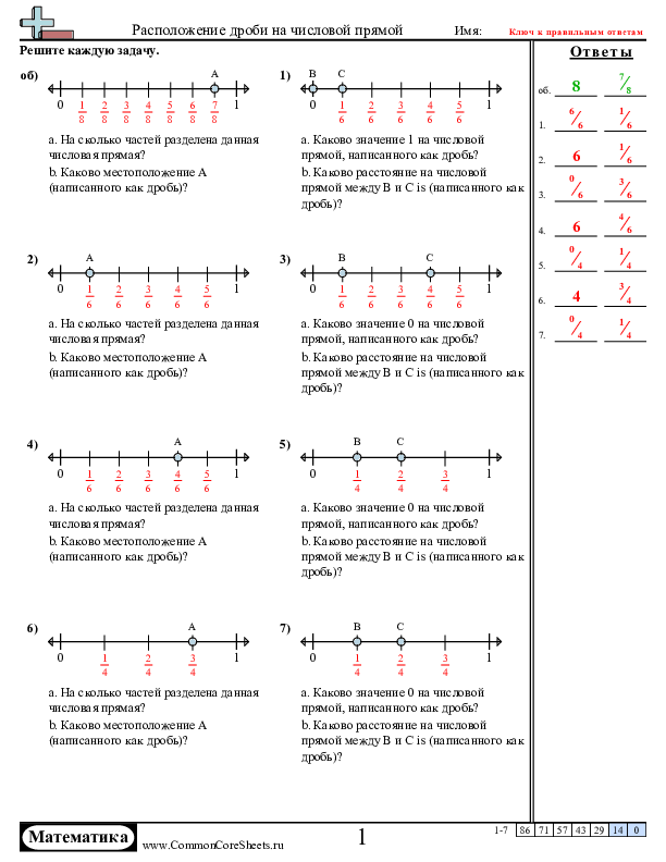  - определение-значения-дроби-на-числовой-прямой worksheet