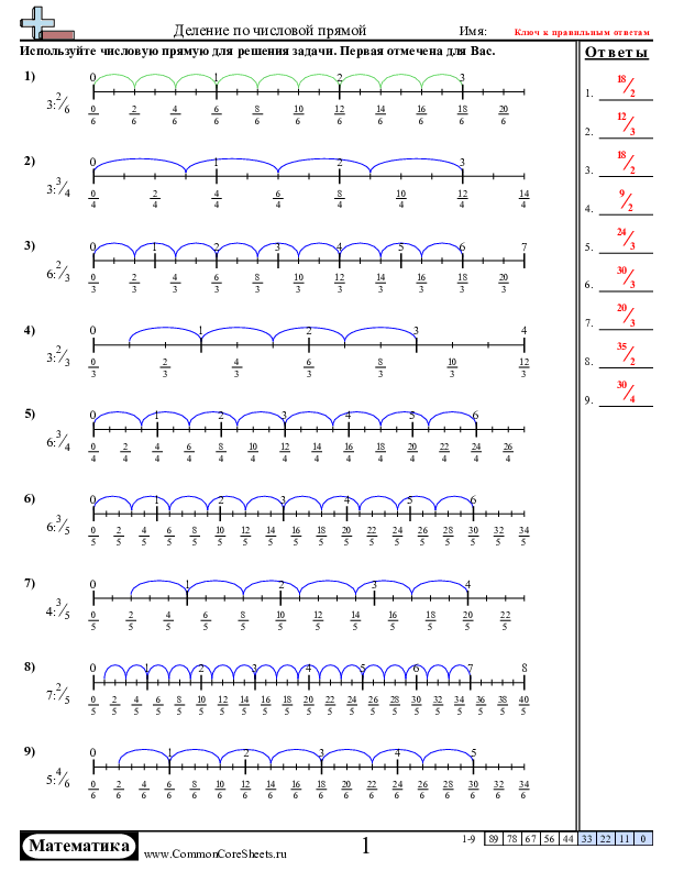  - дроби-относительно-целого-числа-на-числовой-прямой worksheet