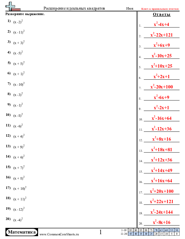  - 57 worksheet