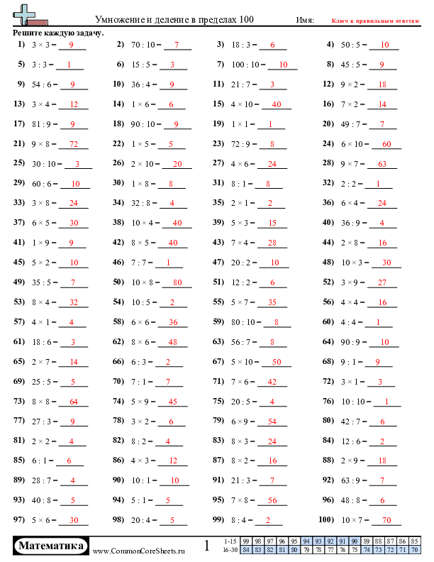  - практика-уиножения-и-деления worksheet