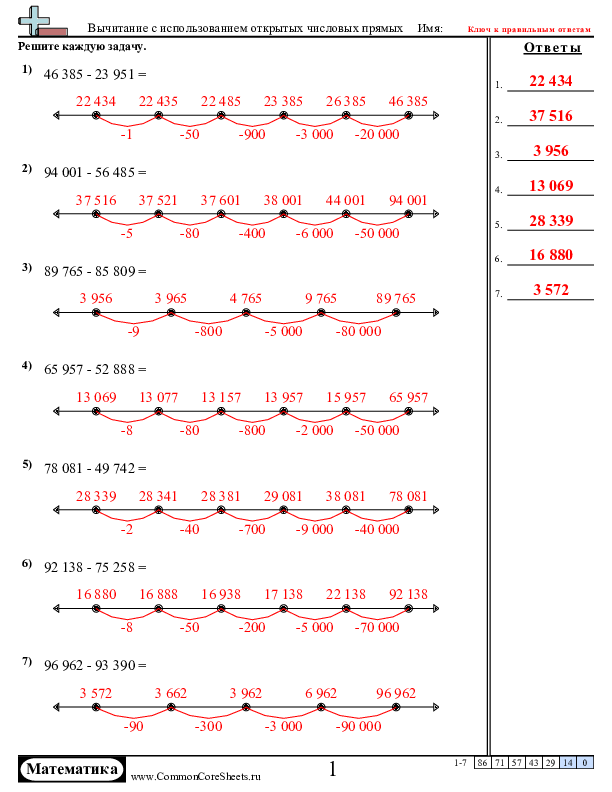  - вычитание-с-использованием-открытых-числовых-прямых worksheet