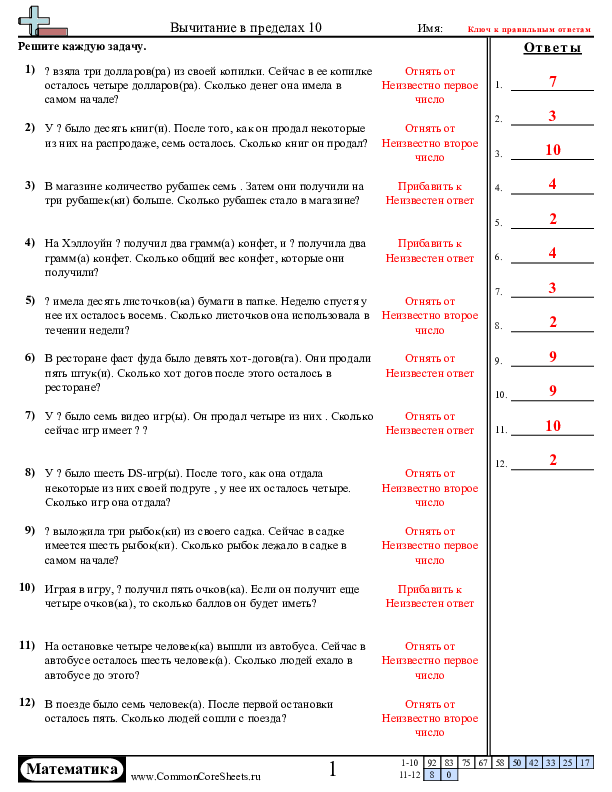  - 884 worksheet