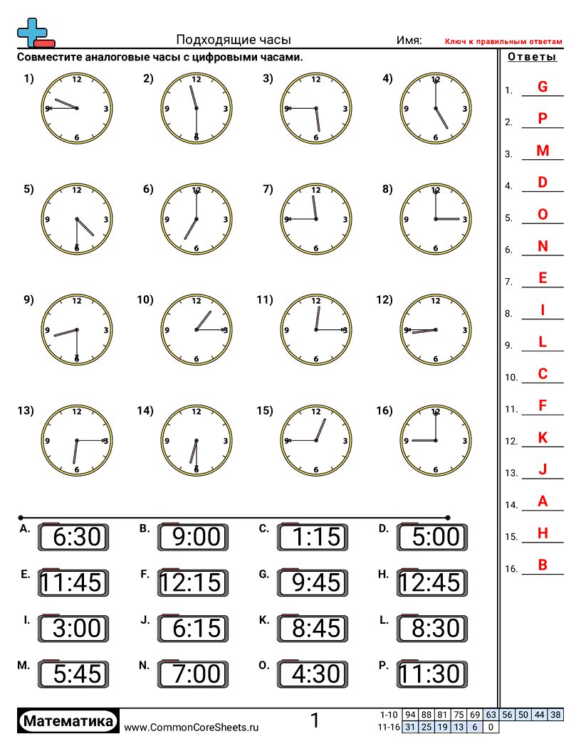 Рабочие Листы на Тему Время - 927 worksheet