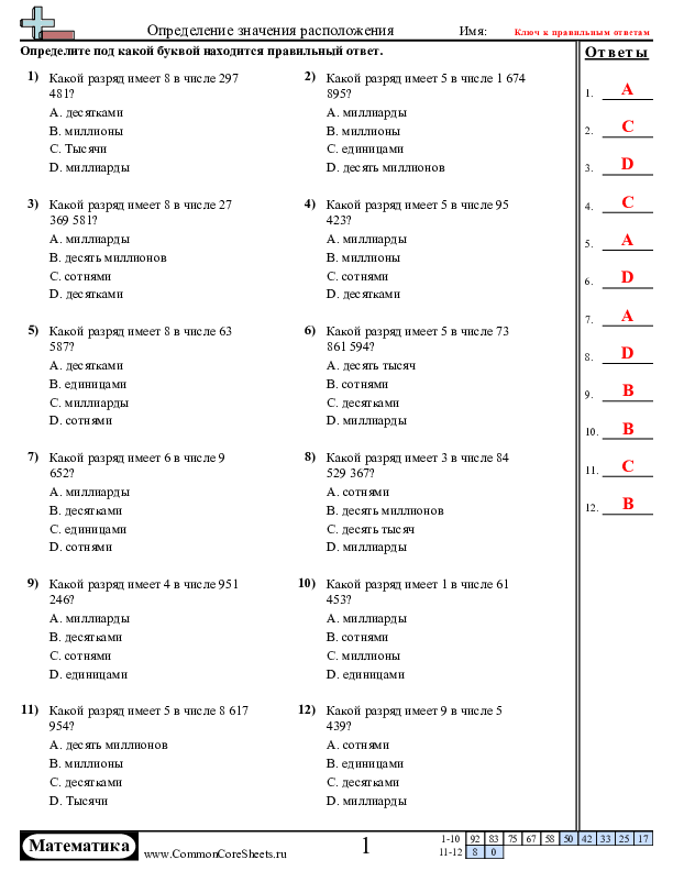  - определите-разряд-числа worksheet