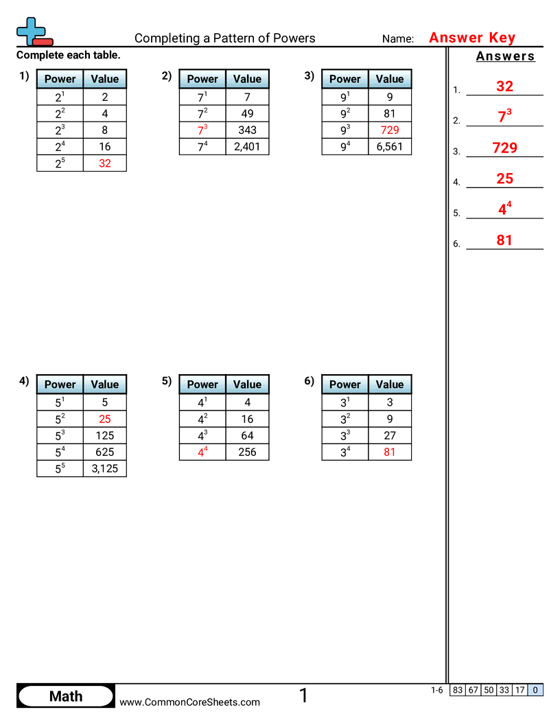 Related worksheet